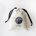 Custom Logo Printed Beige Cotton Canvas Candle Packaging Pouch Eco Friendly Drawstring Bag for Gift