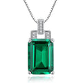 Exquisite Square Shape Gemstone Pendant 925 Sterling Silver Big Diamond Zircons Necklace for Women
