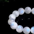 Blue Moonlight Natural Crystal Bracelet Handmade White Blue Stone Bracelet Carved Polished Engraving for Home Decoration Gift