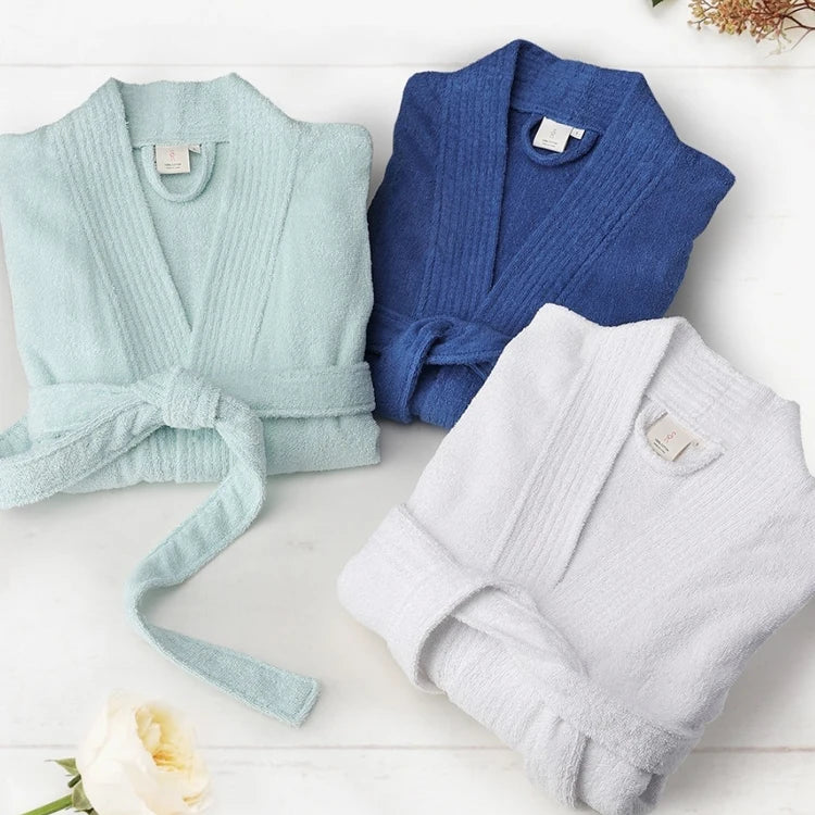 Custom Cotton Velour Bathrobe with Embroidery logo 100% Cotton Bathrobe