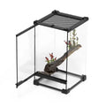 New Double-Door Rainforest Terrarium for Snakes and Geckos Square Glass Tank with Frame Reptile Enclosure