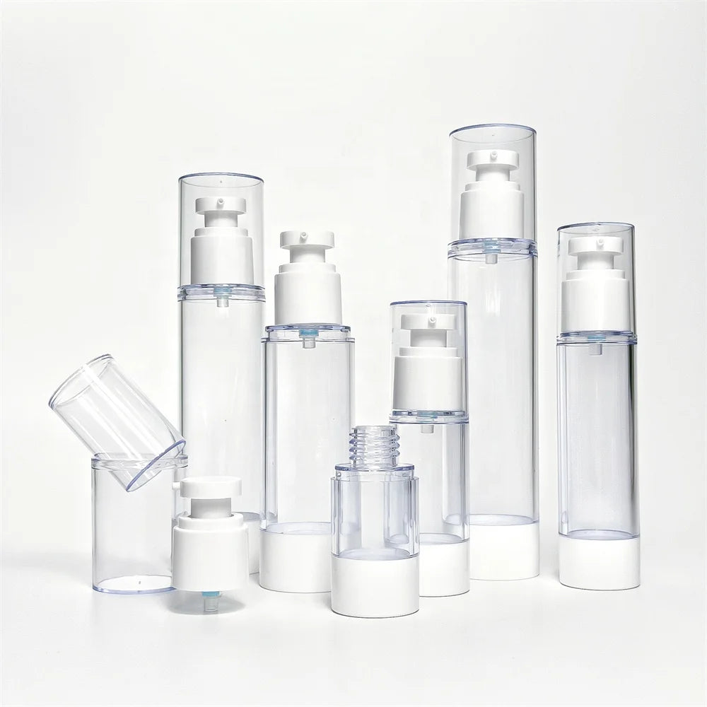 Customizable 15/30/50/80/100/120ml AS/PP Plastic Vacuum Lotion/Spray Bottle Pump for Skin Care Serum Luxury/Cosmetics Packaging