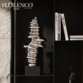 Flolenco Luxury Home Decor Resin Ornament Interior Tabletop Living Room Cabinet Decoration Items Silver Resin Crafts Sculpture