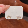925 Silver Needle Earring Wedding Korean Delicate  Zircon Stud Earrings Women Fashion Rhinestone Ear Claw