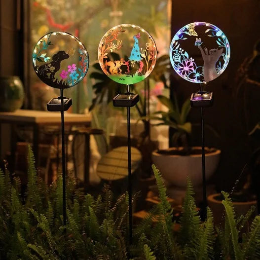 Howlighting LED Solar Lights IP65 Automatic Waterproof Outdoor Garden Decorative Christmas Party Animal Silhouette Spike Lamp