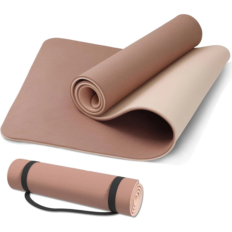 Custom Print High Resiliency Eco-Friendly Natural Rubber Yoga Mat Thick TPE Waterproof Non-Slip Exercise Fitness Mat Oval Shape