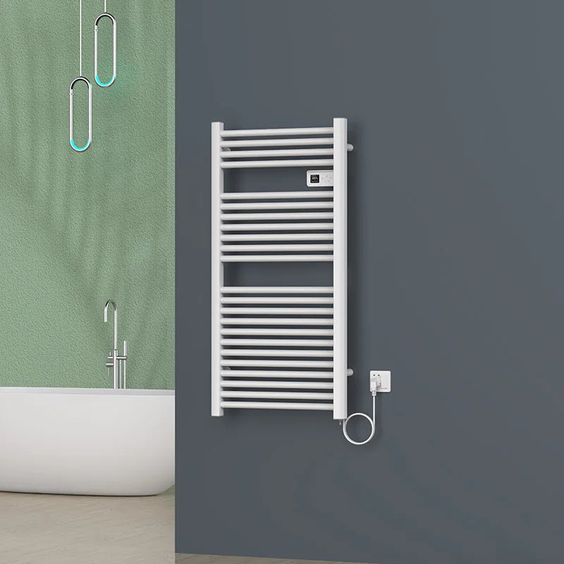 Modern Style Electric Heated Mild Steel Towel Rail Thermostat Radiator Heater Double Towel Bars Painted Surface Wall-mounted