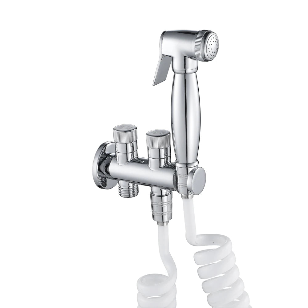 Modern Brass Wall-Mounted Handheld Toilet Bidet Sprayer Set with Easy Installation for Bathroom Home Apartment Use