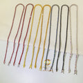 Hot Selling Iced Out Jewelry 3mm 4mm Moissanite Tennis Chain Colorful Blue Sterling Silver Tennis Necklace