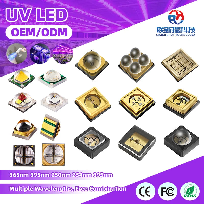 Factory Sales Uvc 6868 3535 365nm 395nm 250nm 254nm 395nm Smd Led Chip
