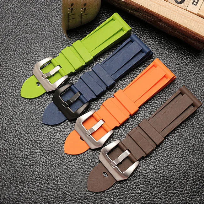 Sport Silicone TPU Watch Straps 20mm 22mm 24mm 26mm Premium Quality Rubber Watch Bands for Panera Mechanical Watch