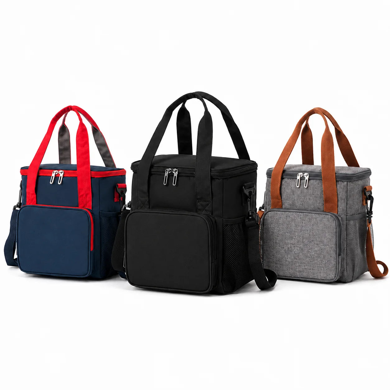Large Capacity Insulated Lunch Cooler Bag Waterproof Oxford Food Storage Tote Bag with Shoulder Strap for Office Picnic Travel