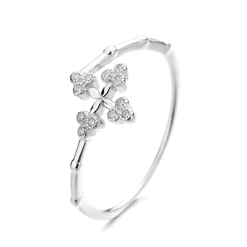 Original Design Multi-layer Ring Zircon Mosaic Cuff Silver Finger Ring for Women