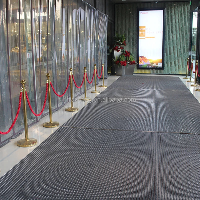 Modern Luxury Striped Anti-Bacterial Door Mat Indoor/Outdoor Building Entrance Dust Collecting Aluminum Alloy Carpet Doormat