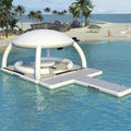 Custom Commercial Inflatable Dock With Roof Tent Water Floating Island Inflatable Bar Platform Tent for Aqua Party