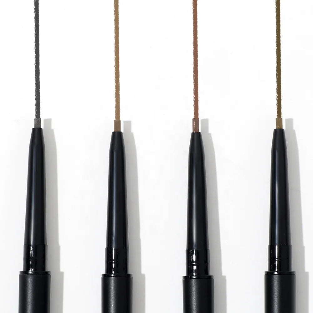 Wholesale Custom Logo Black Brown Brow Pen Eyebrow Pencil with Private Label Vegan Cosmetic Thin Tip Eye Brow Pencil