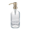 500ml Luxury Clear Glass Bottle Hand Wash Container Bottle Dispenser with SS Lotion Pump Customized Package for Bathroom