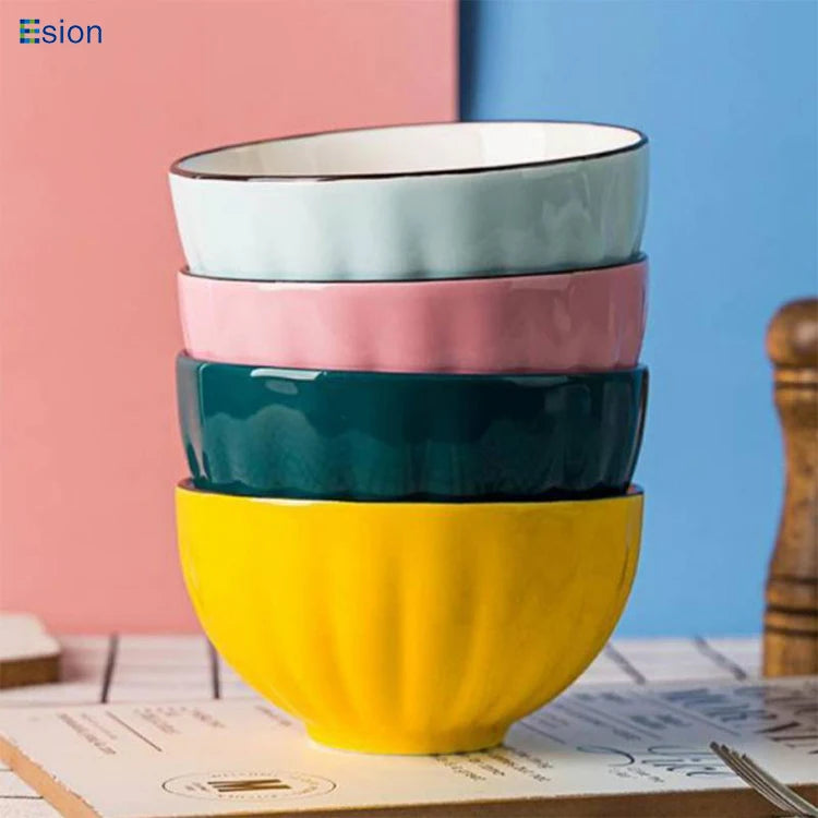 Wholesales  Top Seller Big Color Ceramic Ramen Bowl Soup Noodles Bowl
