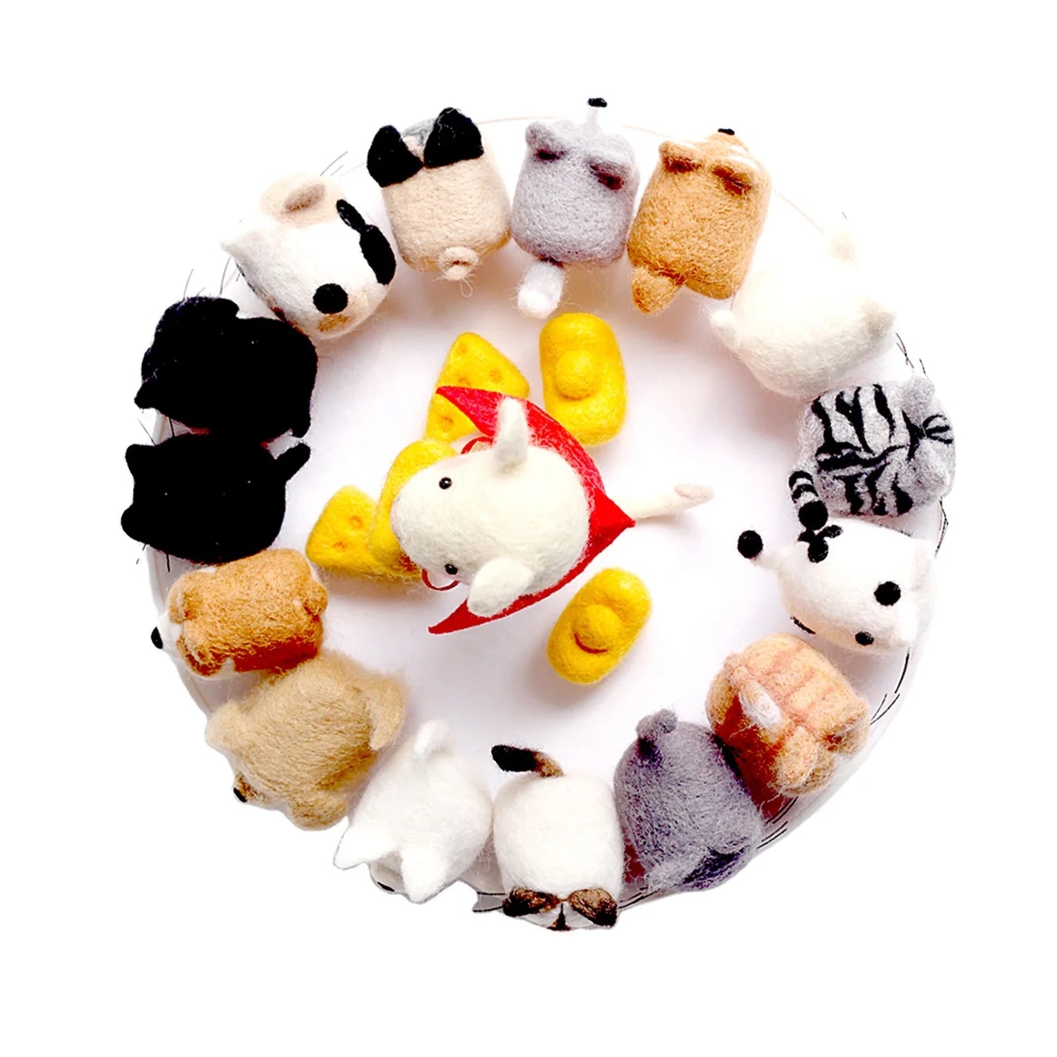 Popular Ecofriendly Wool Felt Crafts 3D Animal Handmade Craft Supplier Support OEM ODM Service Needle Felting Beginners Kit