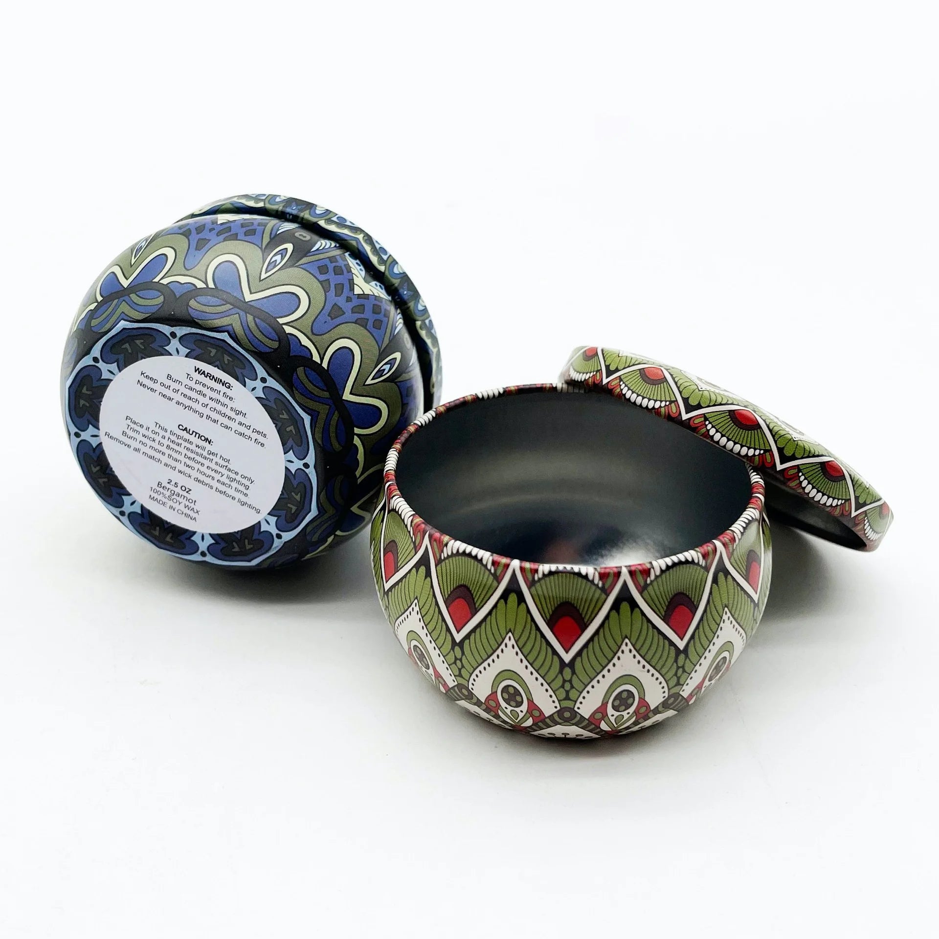 OEM Wholesale Tinplate Tin Cans Drum Shaped Metal Belly 2.5oz 70g Scented Candle Flower Tea Solid Balm Tin Box Customized Craft
