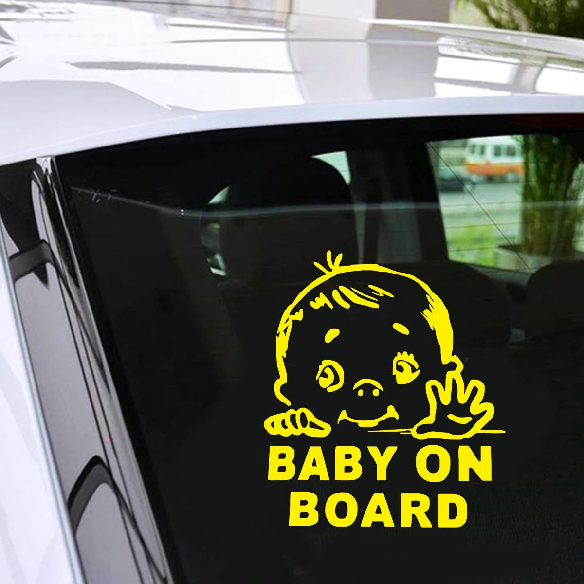 Cute Baby on Board Car Vinyl Sticker Window Bumper Auto Truck Door Decal Vinyl Sticker Gift Die Cut Decals Latop Window Glass