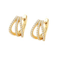 Nagosa Luxury Jewelry 18k Gold Vermeil 925 Sterling Silver Cubic Zirconia Triple Wrap Claw Huggie Hoop Earrings
