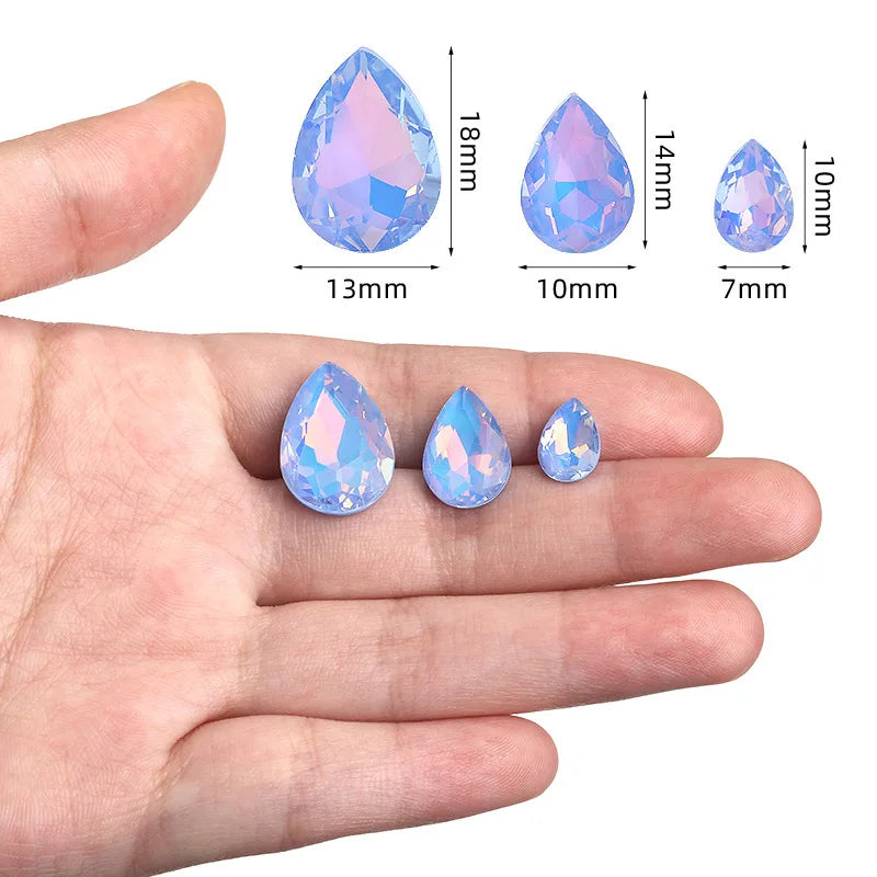 Wholesale Rhinestones Non Hotfix Strass Teardrop Crystal Stones Flat Back Nails Glass Rhinestones for Nail Decoration