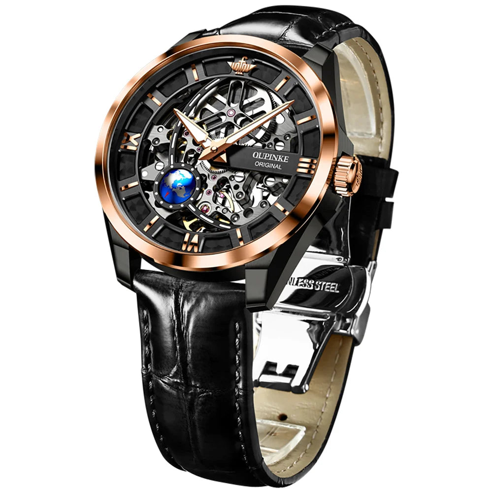 OUPINKE 3268  OEM Custom Skeleton Mechanical  Luxury Watch  the chase Sport Watches for Men Automatic Mechanical Watches