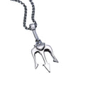 BINSHUO Men's Punk Trident Pendant Necklaces Stainless Steel Hip Hop Boy Gifts Necklace for Men