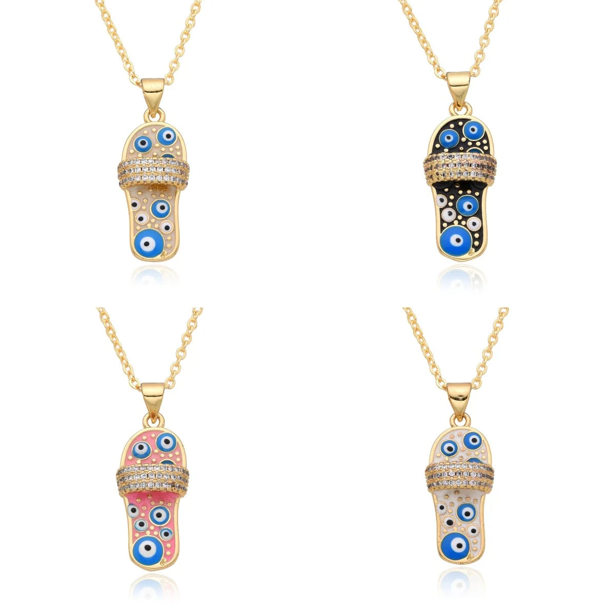 Women's Fashion Simple Gold-plated Slipper Pendant Jewelry Zircon Necklace