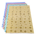50x70cm 4pcs 100gsm Waterproof Metallic Floral Design Recyclable Specialty Paper Double Coated Gravure Embossed Customizable