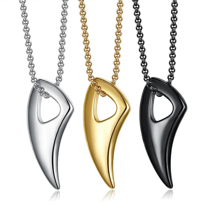 Wolf Fang Pendant Stainless Steel Wolf Tiger Tooth Pendant Necklace Stainless Steel Hiphop Pendant