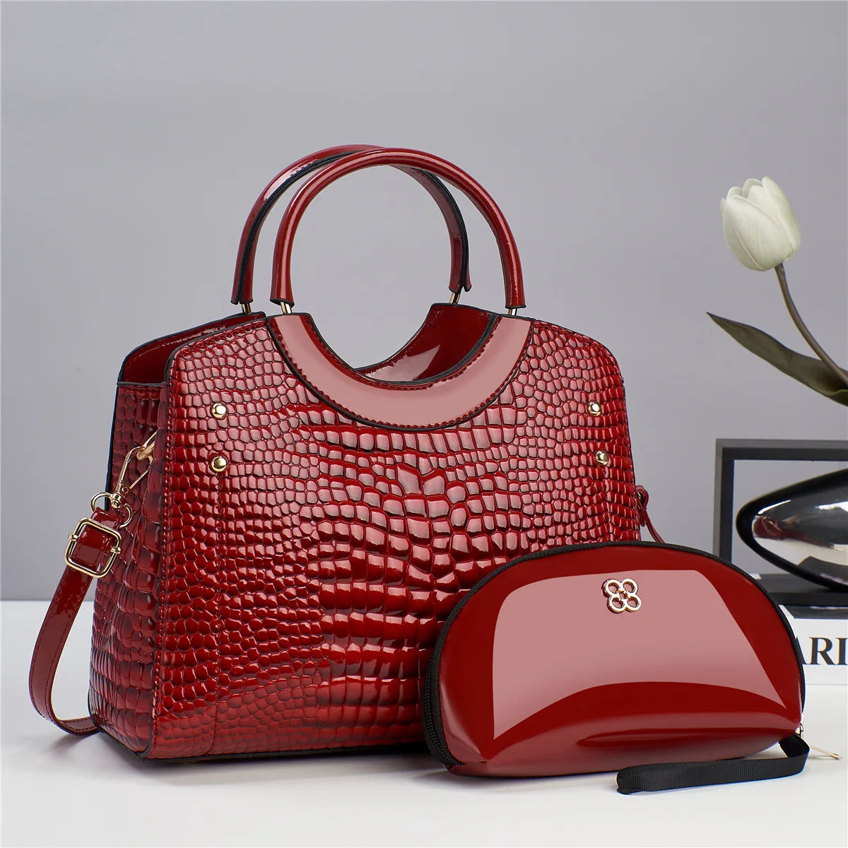 New Women's Bag Fashionable New Texture Handbag crocodile Pattern Trend European and American Style Shoulder Messenger Bag