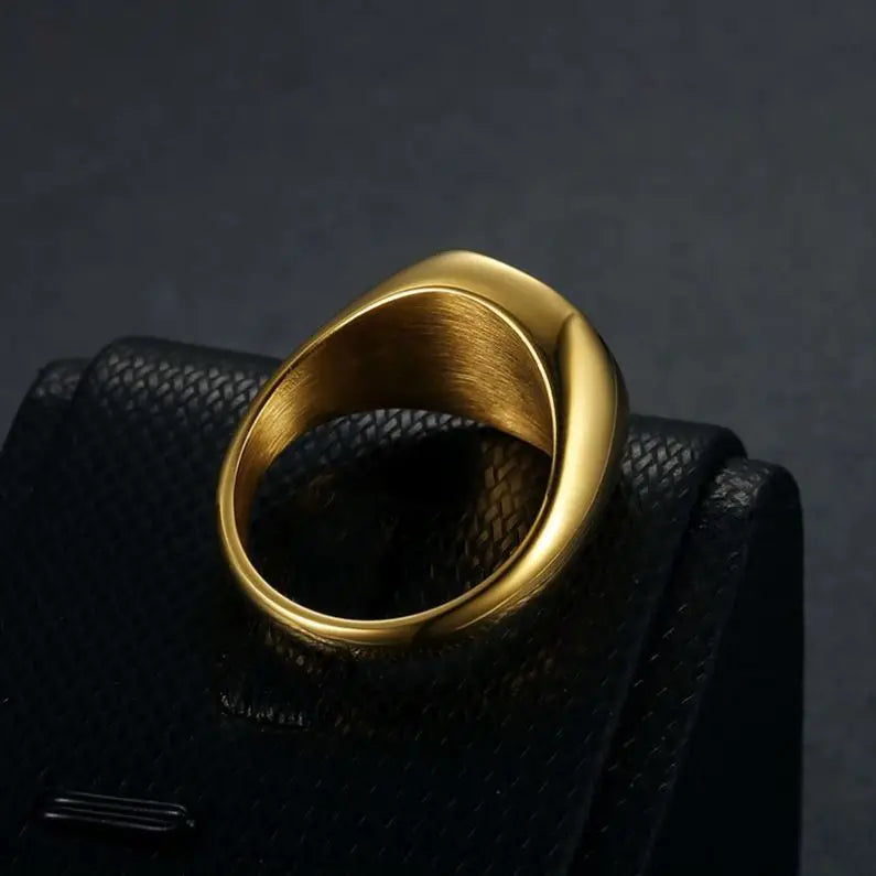 Silver Blank Signet Ring Stainless Steel Man Ring  18K Gold Plated Wedding Rings