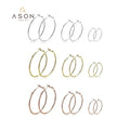 Ason Fashion Stainless Steel Gold Plating Women Trendy Hypoallergenic Big Medium and Small Chunky Hoop Earrings Jewelry for Gift