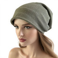 Silver Fabric Lined EMF Protection Slouchy Beanie 99.9% Microwave Radiation Blocking 5G RF Shielding WiFi Protection Faraday Hat