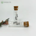 Clear / Frosted Flower Tea Tube OEM Glass test Tube with Cork