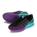 Women's New Colorful Trendy Sport Shoes Fly Woven Mesh Breathable Ladies Running Shoes Lace up Fashion Women's Non-slip Shoes