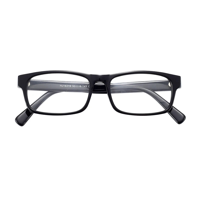 Sophisticated Business Square Myopic Eye Glasses - Professional Short Sighted Eyewear Sleek Black Acetate Spectacles