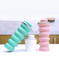 BPA Free Silicone Collapsible Telescopic Water Bottle Outdoor Sports Drinking Bottle Portable for for Outdoor Travel Gym Hiking