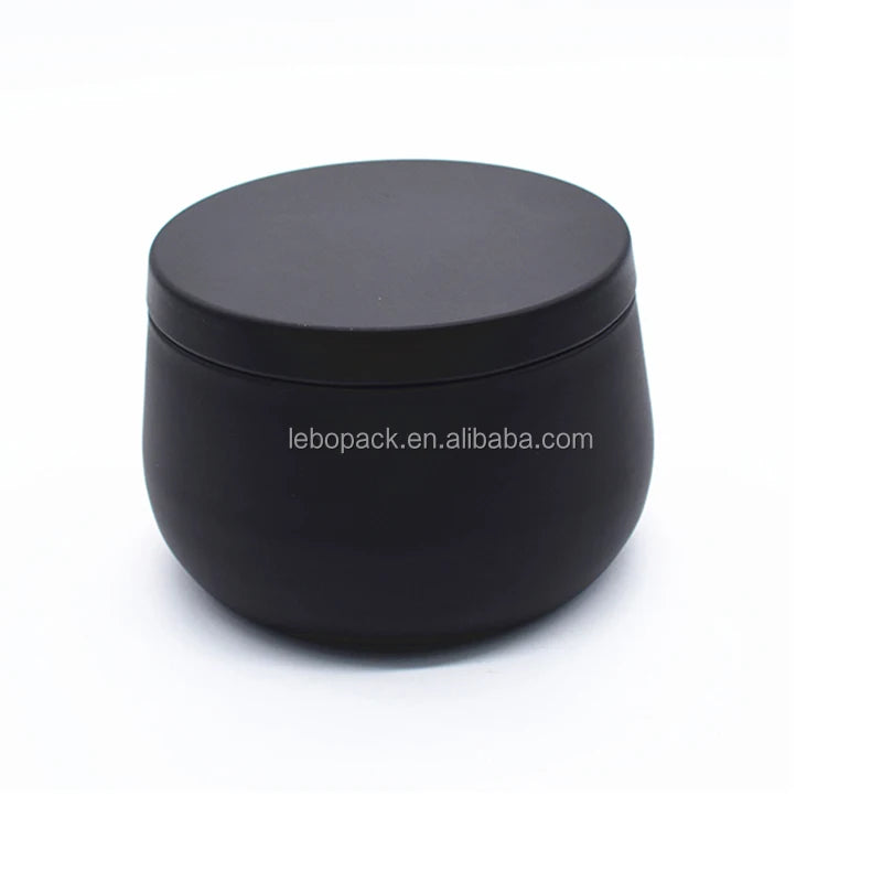 Custom Printed Matte Black 4oz 8oz Seamless Tinplate Metal Candle Jars Empty Travel Tin Containers for Crafts