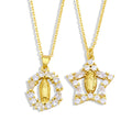 New Fashion Zircon Gold Chain Necklace Gold Plated Virgin Mary Necklace for Women Men Jewelry