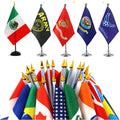 Wholesale Custom Polyester Military Russian Table Flag Conference Table Top Flag Pole Stand National Desk Flag Decorative