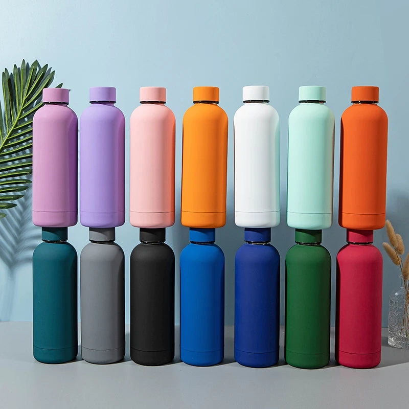 Mikenda D002 Bottle Waters 350ml 500ml 750ml 1000ml Double Wall Small Mouth Stainless Steel Sport Flask Water Bottle