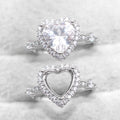 Semi Mount 8*8mm Sterling Silver Ring Heart Shape Empty Frame Blank Support Claw Setting S925 Base Without Center for DIY Inlay