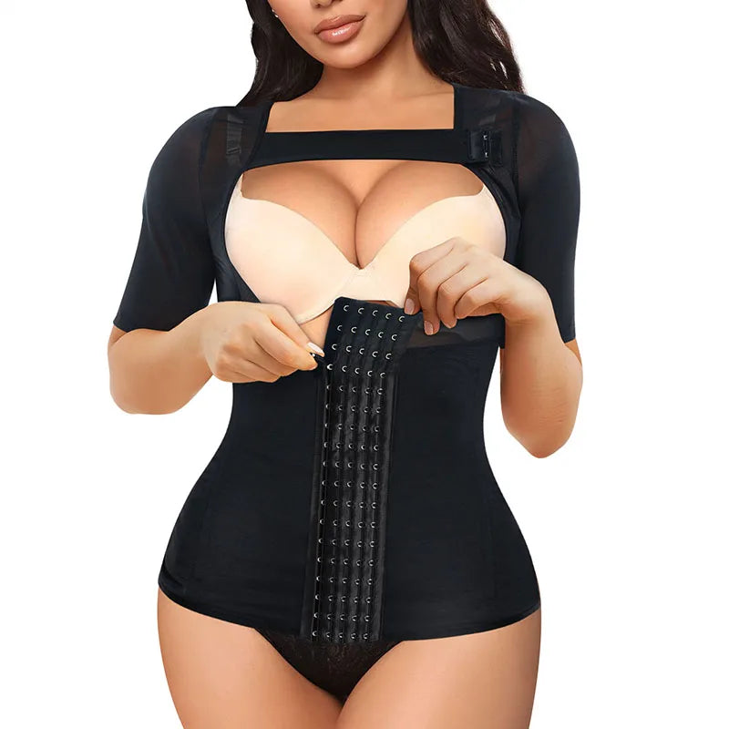 Women Corset 5 Rows Hook Breathable Back Support Slimming Waist Trainer Tummy Shapewear
