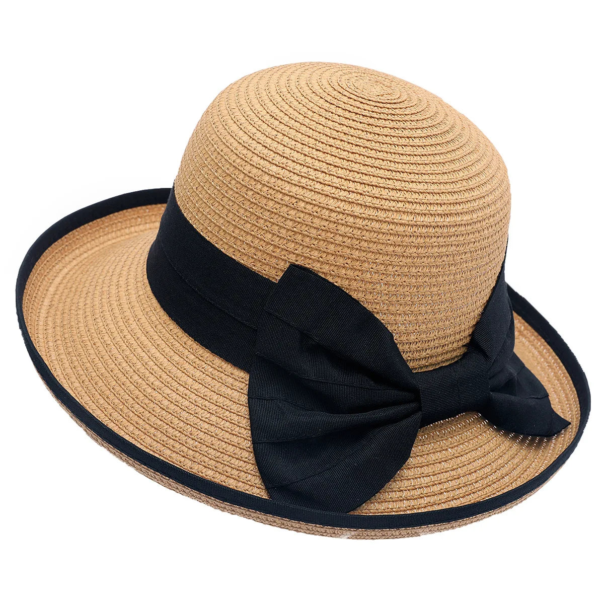 Hot Sale Sun Hats Sun Hat Uv protection Sun Roll Bucket Hat with Bow Tie for Ladies