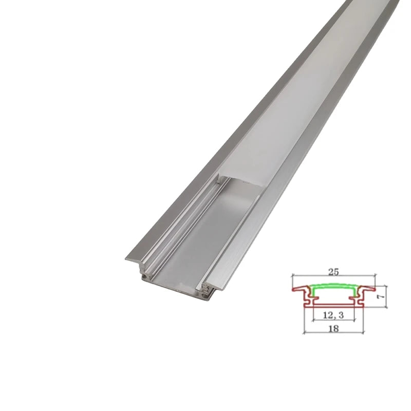 Recessed Anodized Aluminum Profiles with Modern Design for Indoor Kitchen Cabinet Closet Shelf LED Strip Lighting