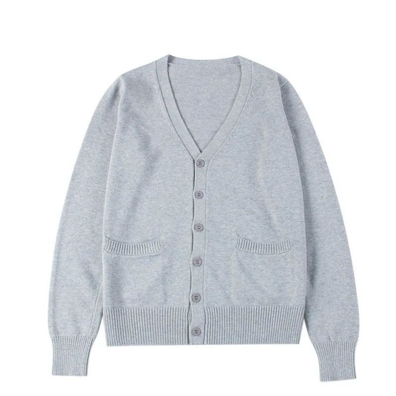 Women Cardigan Sweater School Uniform Long Sleeve Knitted Sweater