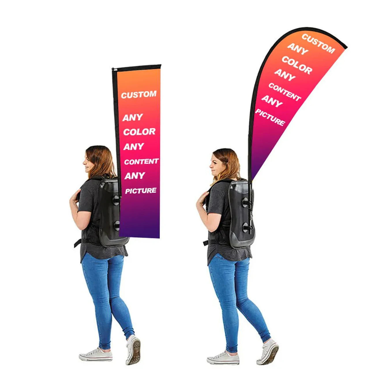 Backpack Flag Backpack Running Flags Customization of Outdoor Double-sided Advertising Banners with Brackets